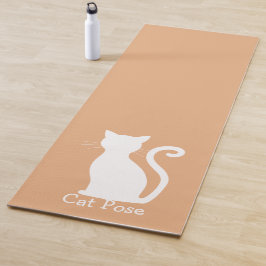 Tapete De Yoga Gato de Pêssego Bonito Silhouette Modern