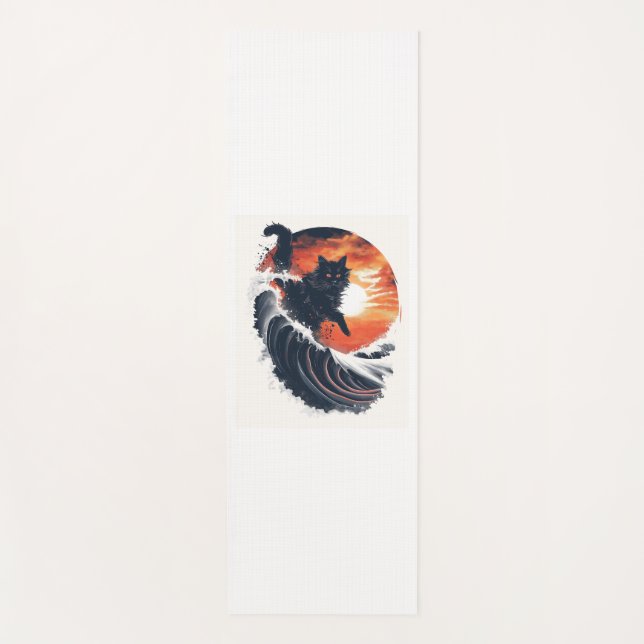 Tapete De Yoga Gato de surf (Frente)