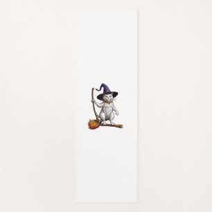 Tapete De Yoga Gato Feiticeiro Halloween Bruxas Mystical Cat Love