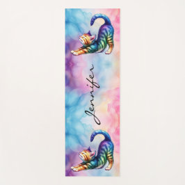 Tapete De Yoga Gato Felino Gato Gelado Amadurece Yoga Mat