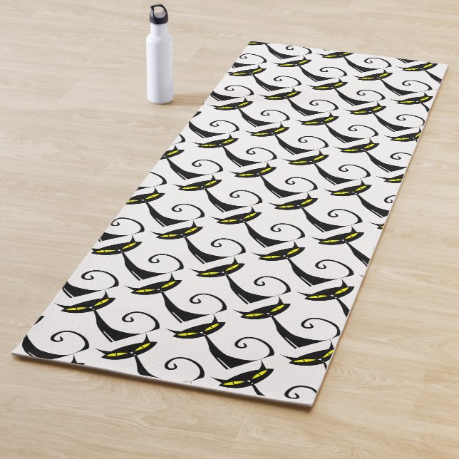 Tapete De Yoga Gato Negro Feliz de Halloween | Ioga Mat (In Situ)