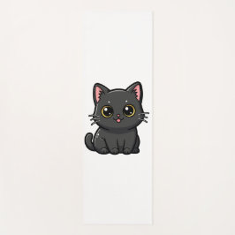 Tapete De Yoga Gato Preto Adorável Kawaii