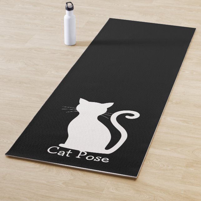 Tapete De Yoga Gato Preto-Cinto Frio Difundido Preto e Branco (In Situ)