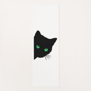 Tapete De Yoga gato preto com olhos verdes