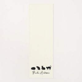 Tapete De Yoga Gato Preto Cute Engraçado Personalizável