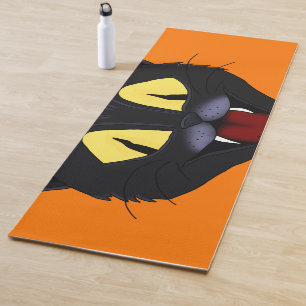 Tapete De Yoga Gato Preto de Halloween