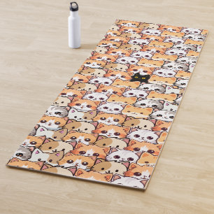 Tapete De Yoga Gato preto e bonito em gatos laranja animais de es