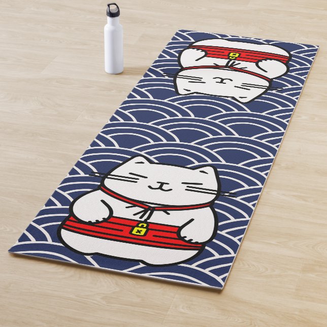 Tapete De Yoga Gato Sortudo Japonês ou Maneki-Neko (In Situ)