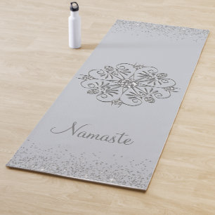 Tapete De Yoga Gema de Gliteria Silver Elegante
