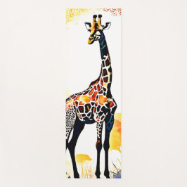 Tapete De Yoga Giraffe Savannah Art