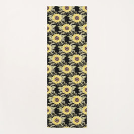 Tapete De Yoga Girassóis em Black Yoga Mat