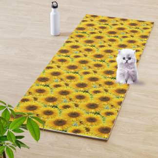 Tapete De Yoga Girassóis em Flor