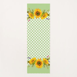 Tapete De Yoga Girassóis no tabuleiro de xadrez