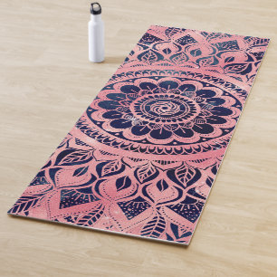 Tapete De Yoga Girly Blue Mandala Floral