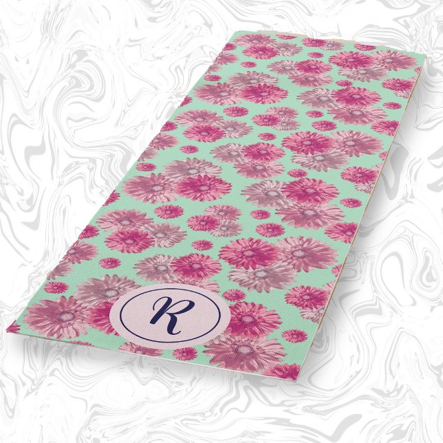 Tapete De Yoga Girly Floral Com Giro De Flores Modernas De Pastel (Criador carregado)