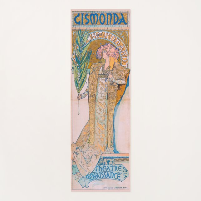 Tapete De Yoga Gismonda, Sarah Bernhardt, Mucha (Frente)