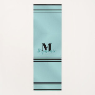 Tapete De Yoga Glam Teal Bruto, Ioga Elegante Monograma
