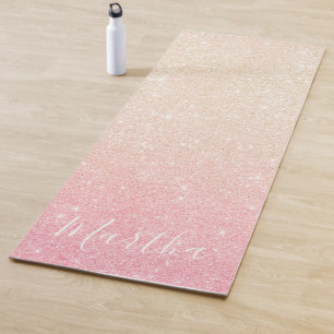 Tapete De Yoga Glitter ouro de rosa de gradiente cinza bonito ele