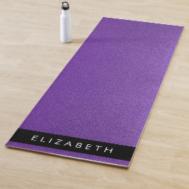 Tapete De Yoga Glitter Roxo, Fundo Da Glitter, Seu Nome