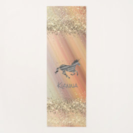 Tapete De Yoga Glittery Starry Unicorn Personalizado