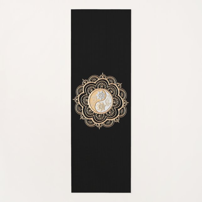 Tapete De Yoga Gold & Silver Mandala (Frente)