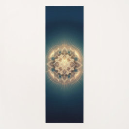 Tapete De Yoga Golden Mandala Glow - Spiritual Symmetry