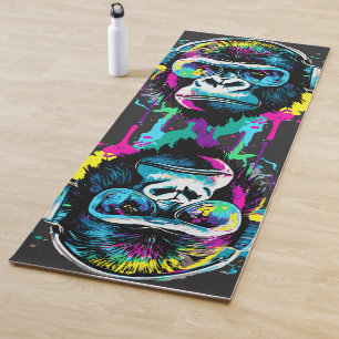 Tapete De Yoga Gorilla Head - Colorida Gorilla Yoga Mat