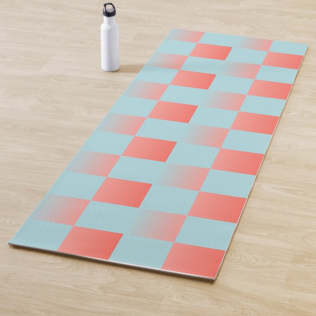 Tapete De Yoga gradiente com gradiente de verificação na moda, pó (In Situ)