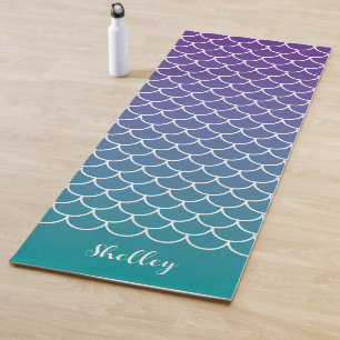 Tapete De Yoga Gradiente de Teal Roxo Sereia