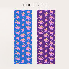 Tapete De Yoga Gradiente de Verão Azul Rosa Roxo Padrão de Sol