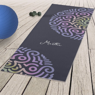 Tapete De Yoga Gradiente Elegante Personalizado, Marinho Mandala 