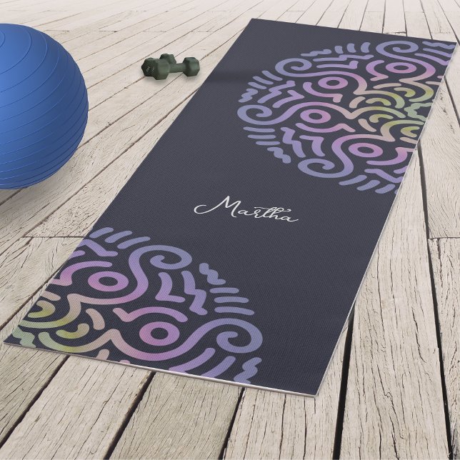 Tapete De Yoga Gradiente Elegante Personalizado, Marinho Mandala  (Roll out our Mandala Yoga Mat and create balance, strength, and serenity in every pose.)