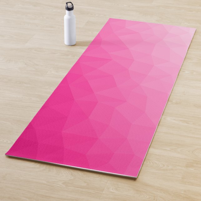 Tapete De Yoga Gradiente Rosa Quente Padrão de Malha Geométrica (In Situ)