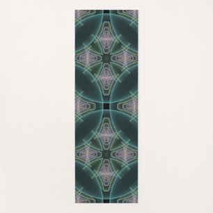 Tapete De Yoga Gráfico de Arte Geométrica Teal Moderna