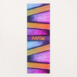 Tapete De Yoga Gráficos laranja, rosa, roxo e azuis