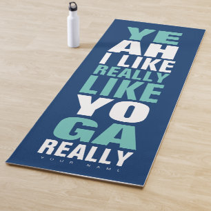 Tapete De Yoga Grande tipografia moderna, citar nome personalizad