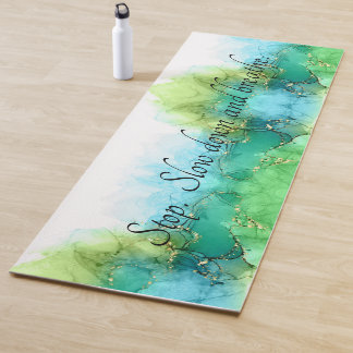 Tapete De Yoga Green and Blue Yoga Mat, Breathe
