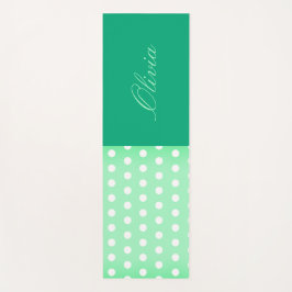 Tapete De Yoga Green-cyan Poka Dot