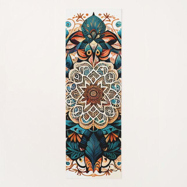 Tapete De Yoga Green Mandala Harmony Yoga Mat (Um Lado) (Frente)