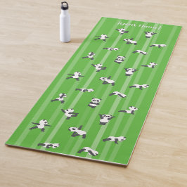 Tapete de Yoga Green Panda com Nome Personalizado