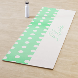 Tapete De Yoga Green Poka Dots