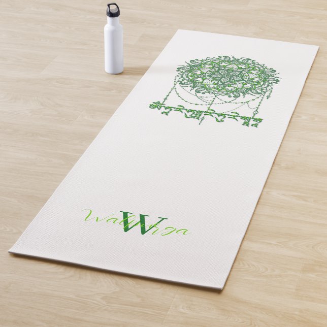 Tapete De Yoga Green Tara Mantra In Tibetan Script With Mandala (In Situ)