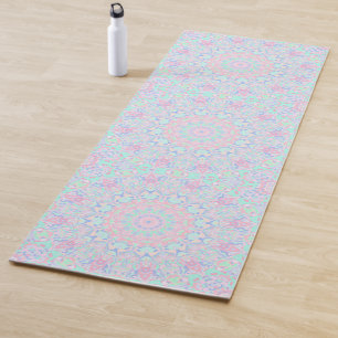 Tapete De Yoga Groovy Trippy Retro Boho Hippie Pastel Mandala