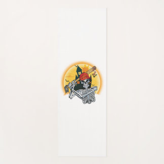 Tapete De Yoga Halloween de Baseball Halloween do Skeleton de Bas