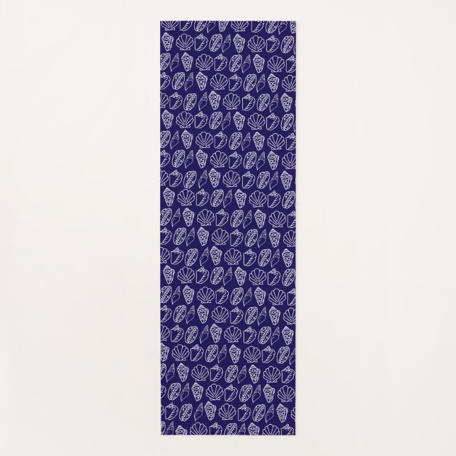 Tapete De Yoga Hand-drawn Seashell Patterned Yoga Mat (Frente)