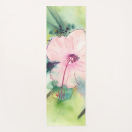 Tapete De Yoga Handpainted Watercolour Belizean Hibiscus Flower