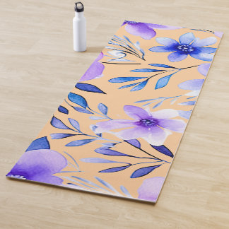 Tapete De Yoga Harmonia Floral de Aquarela - Pat Botânico Sem Cos