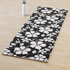 TAPETE DE YOGA HAWAIIAN HULA (HIBISCUS) PRETO