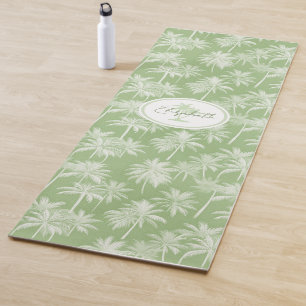 Tapete De Yoga Hawaiian Palm Tree Silhouette Green ID1093