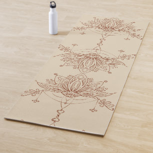 Tapete De Yoga Henna Style Lotus Flower